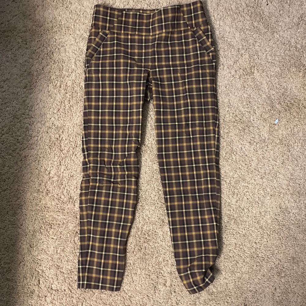 SOHO Apparel Elastic Waist Plaid Pant